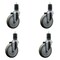 Service Caster 5'' Gray Poly Wheel Swivel 1-5/8'' Expanding Stem Caster Set, 4PK SCC-EX20S514-PPUB-158-4 - alternate 1
